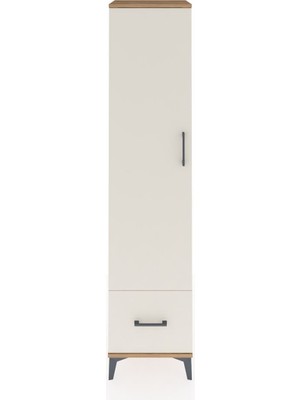 Hyperion Dolap 5 Raflı Tek Çekmeceli Tek Kapaklı 44X44X195 Çam-Aytaşı