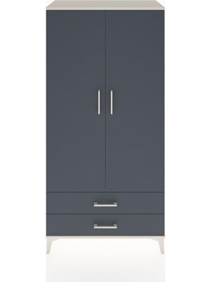 Hyperion Dolap Tek Raflı 2 Çekmeceli Tek Askılı 88X44X182 Aytaşı-Antrasit