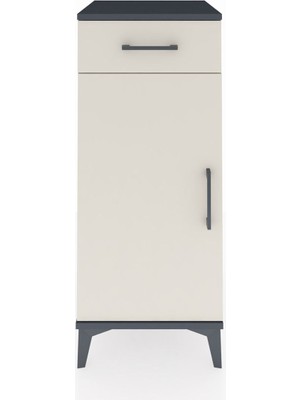 Hyperion Komodin Tek Raflı Tek Çekmeceli Tek Kapaklı 44X44X106 Antrasit-Aytaşı