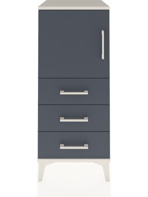 Hyperion Komodin 2 Raflı 3 Çekmeceli Tek Kapaklı 44X44X106 Aytaşı-Antrasit