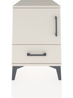 Kronos Komodin 2 Raflı Tek Çekmeceli Tek Kapaklı 44X59X64 Aytaşı-Aytaşı