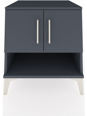 Kronos Komodin 2 Raflı 2 Kapaklı 60X59X64 Antrasit-Antrasit