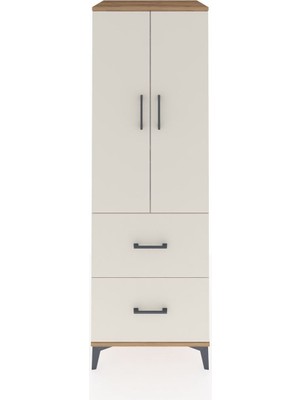 Kronos Dolap 3 Raflı 2 Çekmeceli 2 Kapaklı 60X59X182 Çam-Aytaşı