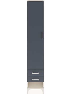 Hyperion Dolap 3 Raflı 2 Çekmeceli Tek Askılı 44X44X243 Aytaşı-Antrasit
