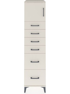 Kronos Dolap Tek Raflı 6 Çekmeceli Tek Kapaklı 44X59X182 Aytaşı-Aytaşı