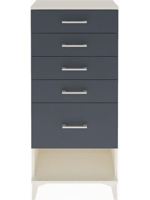 Arges Dolap 5 Çekmeceli 60X30X134 Aytaşı-Antrasit
