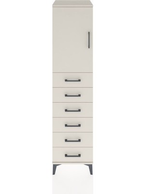 Hyperion Dolap Tek Raflı 6 Çekmeceli Tek Kapaklı 44X44X182 Aytaşı-Aytaşı