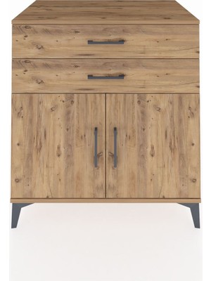 Kronos Şifonyer Tek Raflı 2 Çekmeceli 2 Kapaklı 88X59X96 Çam-Çam