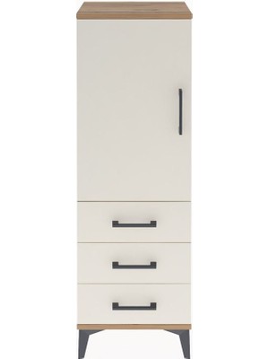 Arges Dolap 2 Raflı 3 Çekmeceli Tek Kapaklı 44X30X134 Çam-Aytaşı
