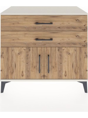 Hyperion Şifonyer 2 Çekmeceli 2 Kapaklı 88X44X80 Aytaşı-Çam