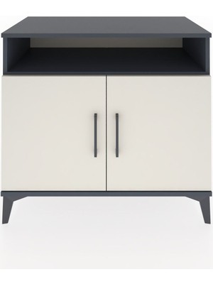 Hyperion Şifonyer Tek Raflı 2 Kapaklı 88X44X80 Antrasit-Aytaşı