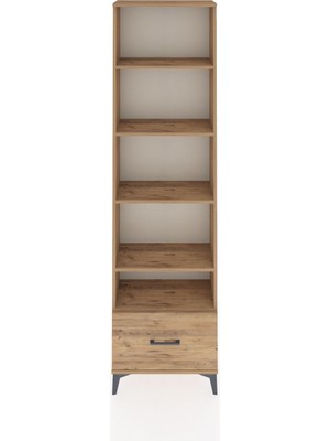 Arges Dolap 5 Raflı Tek Çekmeceli 60X30X221 Çam-Çam