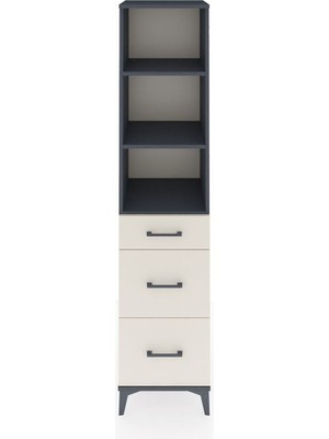 Hyperion Dolap 3 Raflı 3 Çekmeceli 44X44X195 Antrasit-Aytaşı