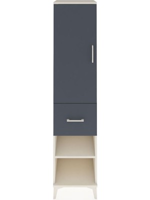 Hyperion Dolap 4 Raflı Tek Çekmeceli Tek Kapaklı 44X44X195 Aytaşı-Antrasit