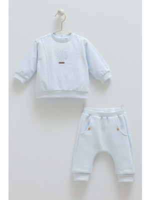 Good Vıbes Işlemeli Alt Üst Takım - Caramell  - TKE2043 - Mavi - 6 - 9 Ay - TKE2043-MAVI-6 - 9 Ay Mavi