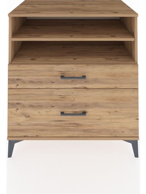 Kronos Şifonyer 2 Raflı 2 Çekmeceli 88X59X96 Çam-Çam