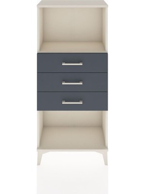 Hyperion Dolap Tek Raflı 3 Çekmeceli 60X44X134 Aytaşı-Antrasit
