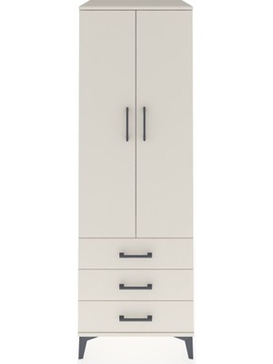 Kronos Dolap Tek Raflı 3 Çekmeceli Tek Askılı 60X59X182 Aytaşı-Aytaşı