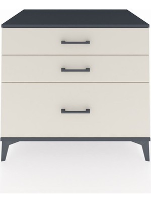 Kronos Şifonyer 3 Çekmeceli 88X59X80 Antrasit-Aytaşı