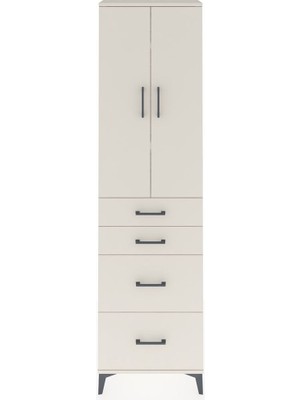 Arges Dolap 3 Raflı 4 Çekmeceli 2 Kapaklı 60X30X221 Aytaşı-Aytaşı