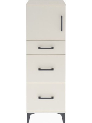 Arges Dolap Tek Raflı 3 Çekmeceli Tek Kapaklı 44X30X134 Aytaşı-Aytaşı