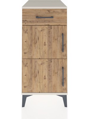 Kronos Komodin Tek Raflı Tek Çekmeceli 2 Kapaklı 44X59X96 Aytaşı-Çam