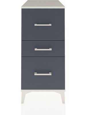 Kronos Komodin 3 Çekmeceli 44X59X96 Aytaşı-Antrasit