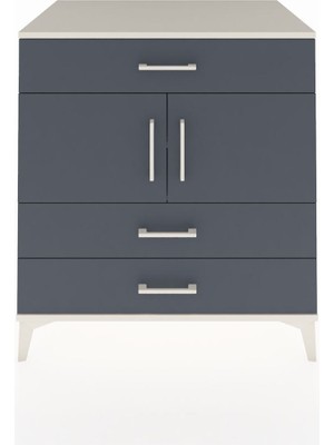 Kronos Şifonyer 2 Raflı 3 Çekmeceli 2 Kapaklı 88X59X96 Aytaşı-Antrasit