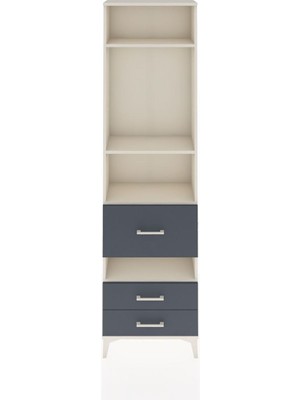 Arges Dolap 4 Raflı 3 Çekmeceli 60X30X221 Aytaşı-Antrasit