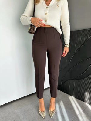 Zr Model Orijinal Marka Fileto Detaylı Kumaş Pantolon Dar Paça Pantolon