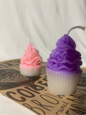 Cupcake Tasarım Kek Mum 2 Adet