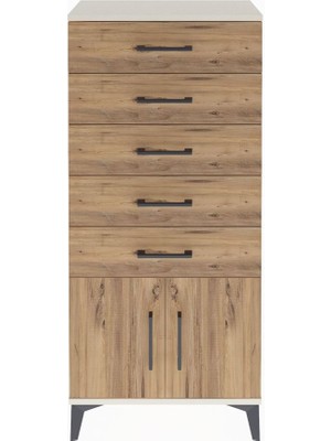 Arges Dolap 5 Raflı 2 Kapaklı 60X30X134 Aytaşı-Çam