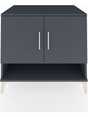 Kronos Şifonyer 2 Raflı 2 Kapaklı 88X59X80 Antrasit-Antrasit