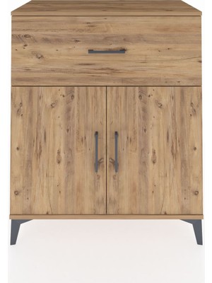 Hyperion Şifonyer Tek Raflı Tek Çekmeceli 2 Kapaklı 88X44X106 Çam-Çam