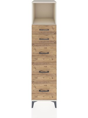 Kronos Dolap Tek Raflı 5 Çekmeceli 44X59X182 Aytaşı-Çam
