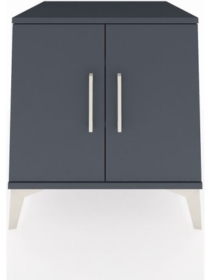 Kronos Komodin 2 Raflı 2 Kapaklı 60X59X64 Antrasit-Antrasit