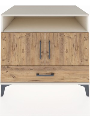 Kronos Şifonyer 3 Raflı Tek Çekmeceli 2 Kapaklı 88X59X80 Aytaşı-Çam