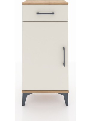 Arges Komodin 2 Raflı Tek Çekmeceli Tek Kapaklı 44X30X96 Çam-Aytaşı