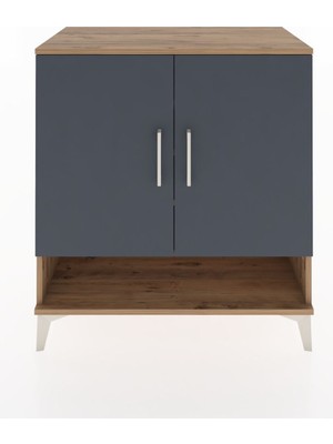 Hyperion Şifonyer 4 Raflı 2 Kapaklı 88X44X96 Çam-Antrasit