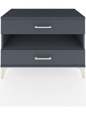 Hyperion Şifonyer Tek Raflı 2 Çekmeceli 88X44X64 Antrasit-Antrasit