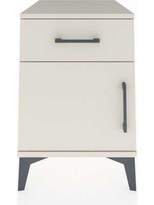 Kronos Komodin Tek Raflı Tek Çekmeceli Tek Kapaklı 44X59X64 Aytaşı-Aytaşı