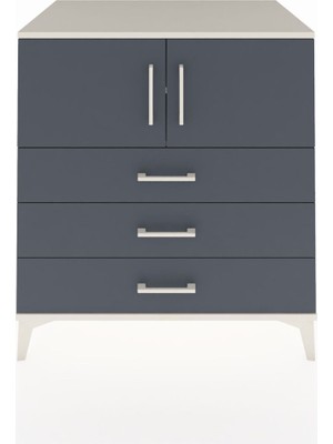 Kronos Şifonyer 2 Raflı 3 Çekmeceli 2 Kapaklı 88X59X96 Aytaşı-Antrasit