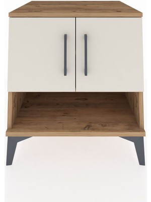 Kronos Komodin 2 Raflı 2 Kapaklı 60X59X64 Çam-Aytaşı