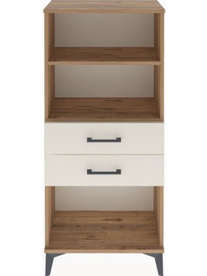 Arges Dolap 2 Raflı 2 Çekmeceli 60X30X134 Çam-Aytaşı