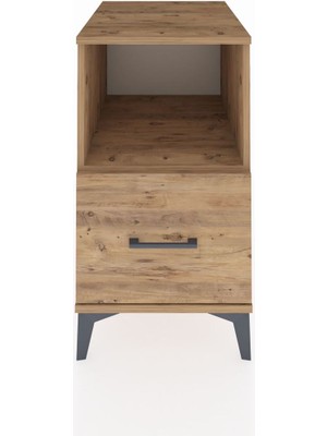 Kronos Komodin Tek Raflı Tek Çekmeceli 44X59X80 Çam-Çam