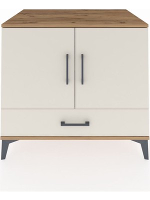 Kronos Şifonyer 2 Raflı Tek Çekmeceli 2 Kapaklı 88X59X80 Çam-Aytaşı