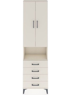 Arges Dolap 4 Raflı 4 Çekmeceli 2 Kapaklı 60X30X221 Aytaşı-Aytaşı