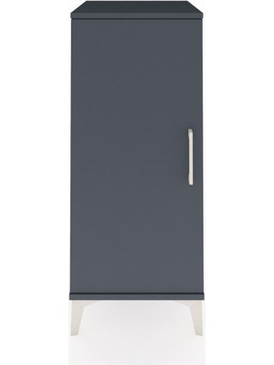 Hyperion Komodin Tek Raflı Tek Kapaklı 44X44X106 Antrasit-Antrasit
