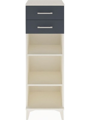 Arges Dolap 2 Raflı 2 Çekmeceli 44X30X134 Aytaşı-Antrasit