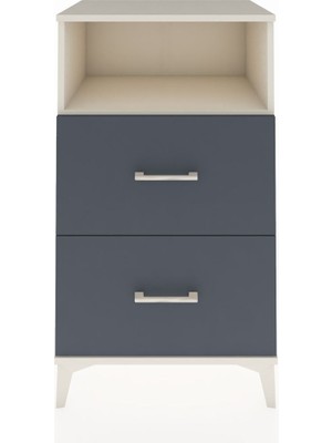 Hyperion Komodin Tek Raflı 2 Çekmeceli 60X44X106 Aytaşı-Antrasit